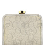 Christian Dior Vintage White Honeycomb Print Mini Coin Pouch