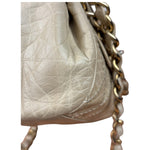 Chanel Beige Quilted Leather Accordion Double Flap Bag 2005