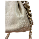 Chanel Beige Quilted Leather Accordion Double Flap Bag 2005