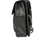 Chanel Black Lambskin Chocolate Bar Quilted Chain Shoulder Bag 2000