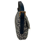 Fendi Navy Leather Trim Baguette