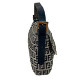 Fendi Navy Leather Trim Baguette