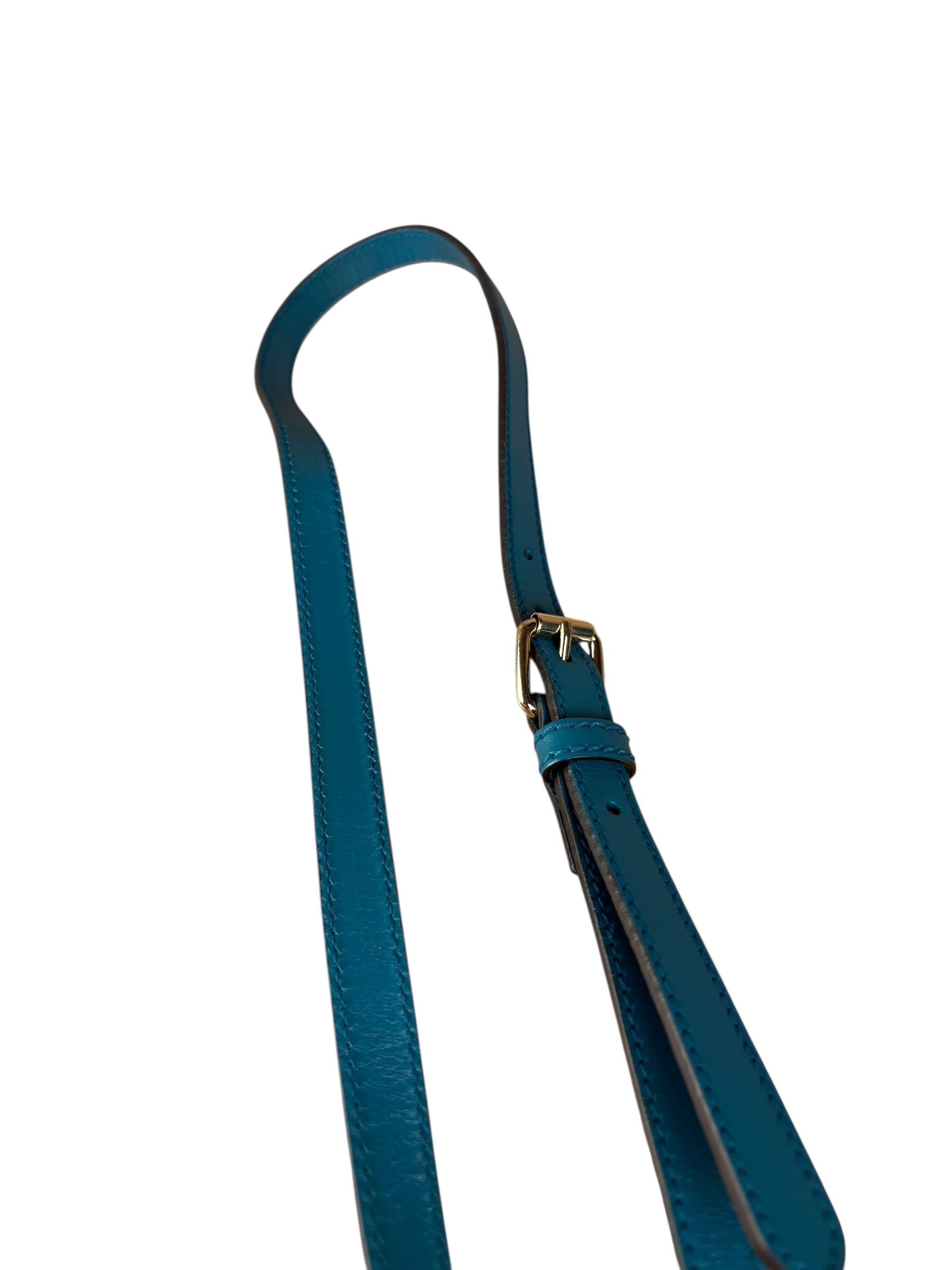 Gucci Diamante Bright Blue Leather Top Handle Bag