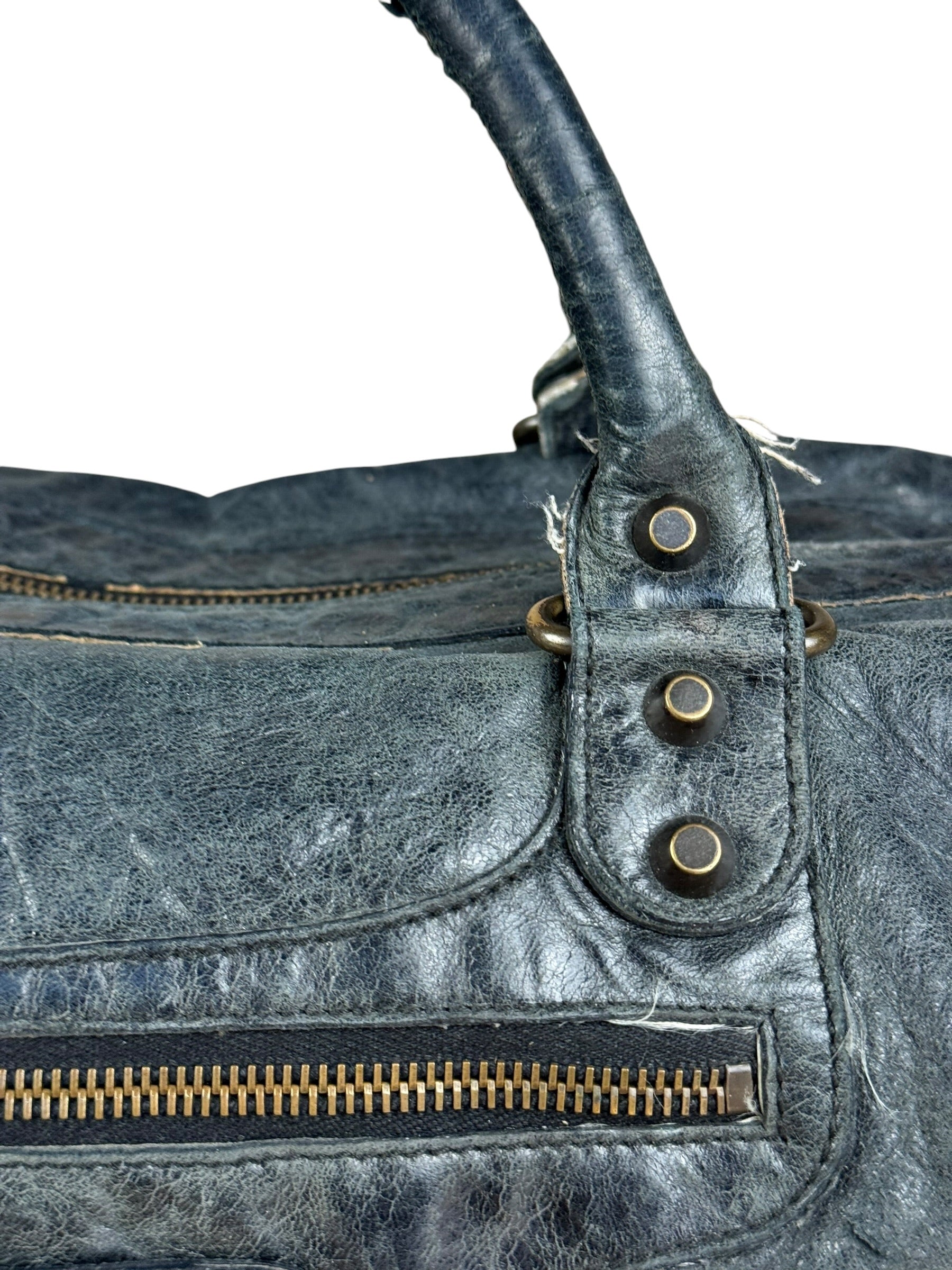 Balenciaga Vintage Dark Blue Leather Classic City Bag
