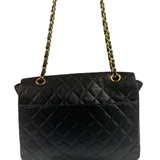 Chanel Black Quilted Lambskin Half Moon Flap 1989