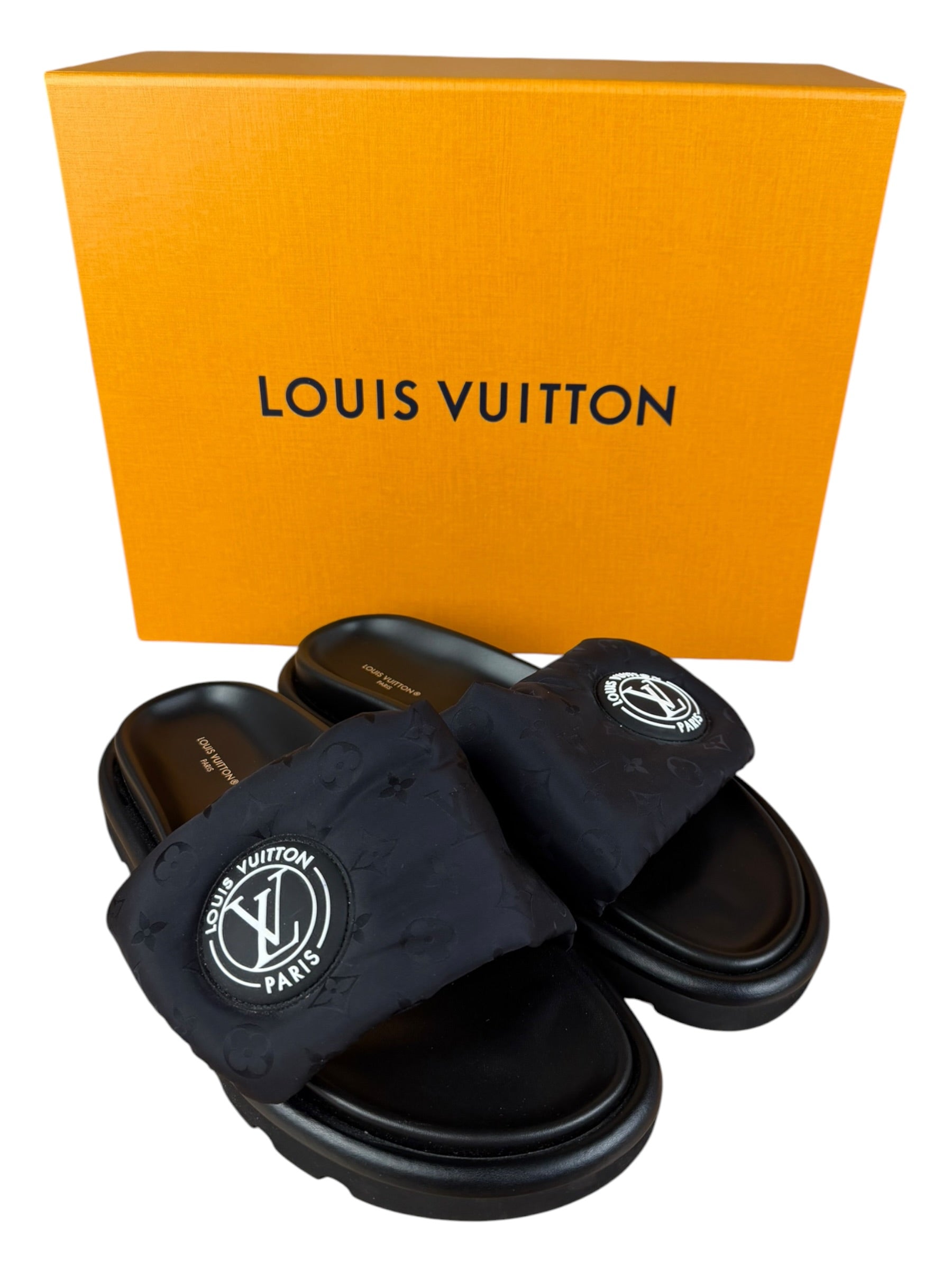 Louis Vuitton Black Pool Pillow Comfort Mules