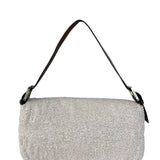 Fendi Leather-Trimmed Beaded Baguette Light Pink