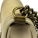 Chanel Beige Leather Boy Stingray Flap Bag 2013