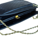 Chanel Vintage Black Chevron Leather Chain Bag