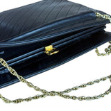 Chanel Vintage Black Chevron Leather Chain Bag