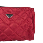 Prada Vintage Red Quilted Nylon Pouch MV599