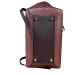 Celine Maroon Python Embossed Trapeze Bag