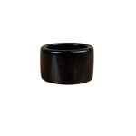 Chanel Vintage Black Resin CC Logo Band Ring