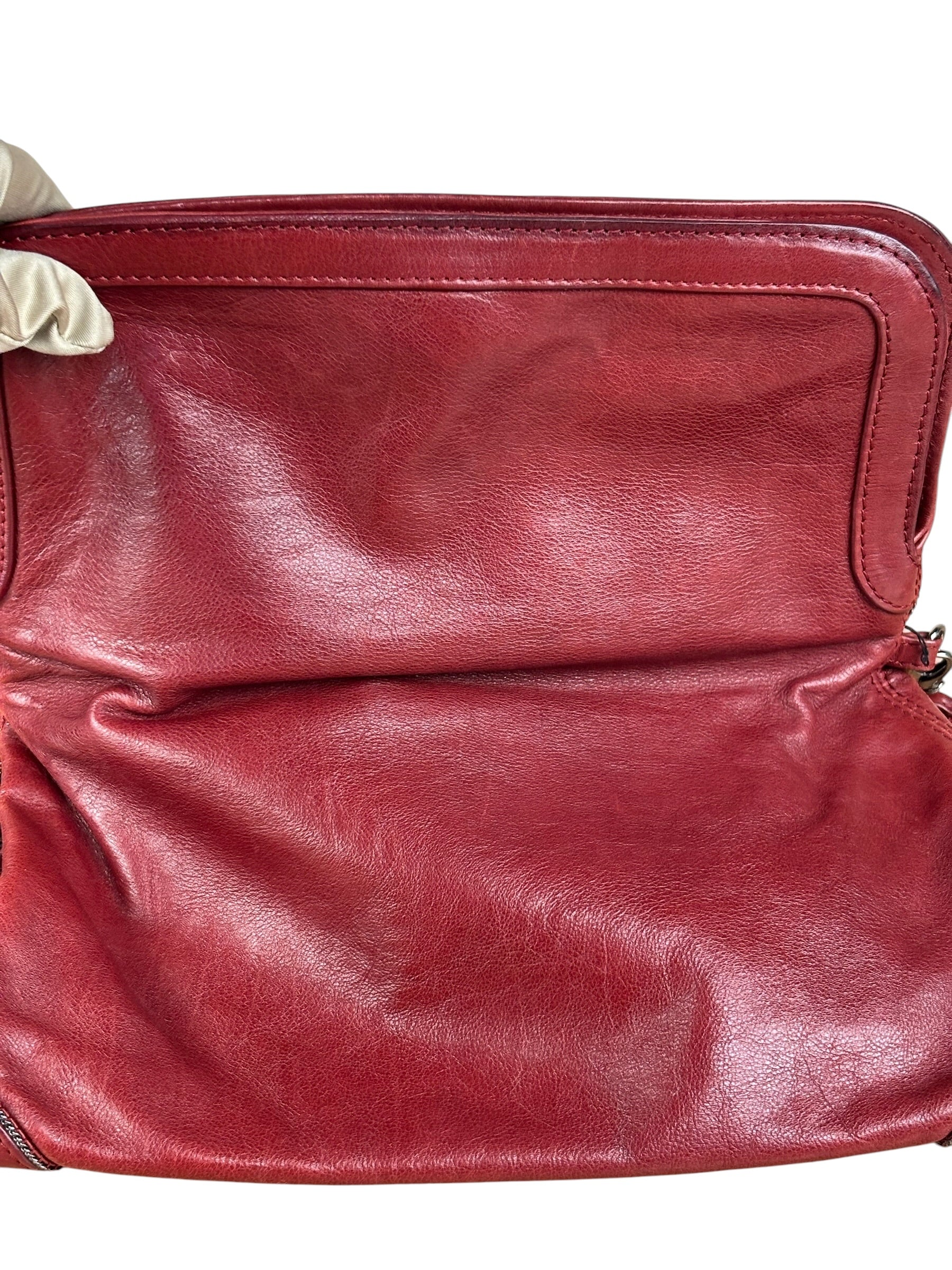 Chanel Red Quilted Leather Chain Shoulder Bag 2007