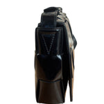Bottega Veneta Black Leather Maxi Intrecciato Cassette Flap Bag