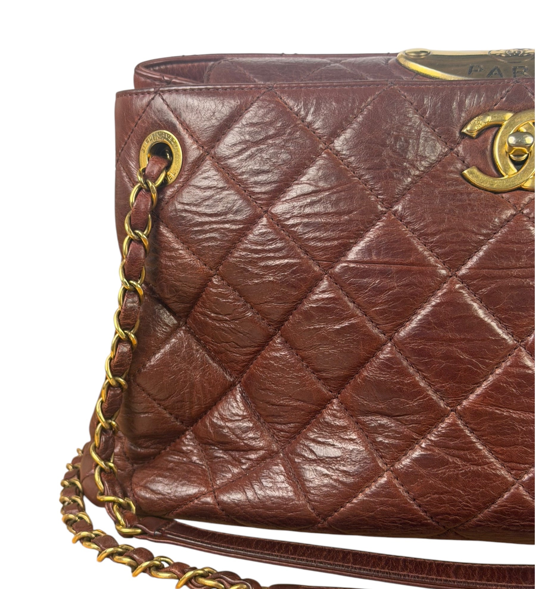 Chanel Burgundy Quilted Leather Portopello Bowler Bag 2014
