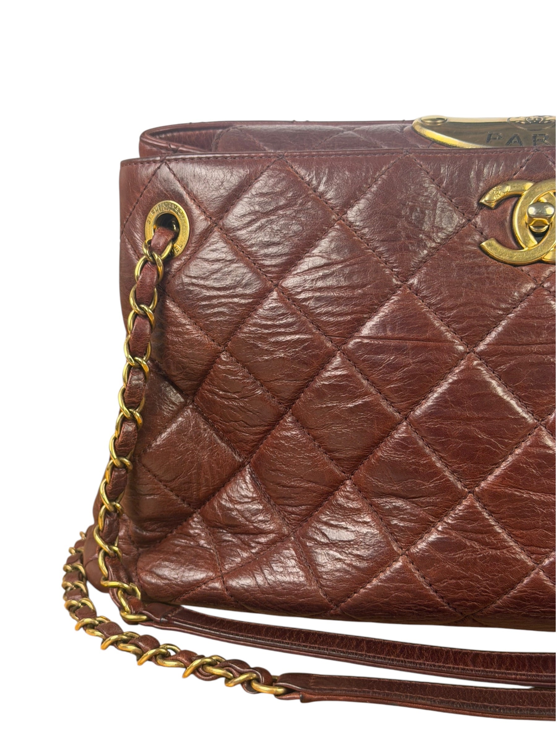 Chanel Burgundy Quilted Leather Portopello Bowler Bag 2014