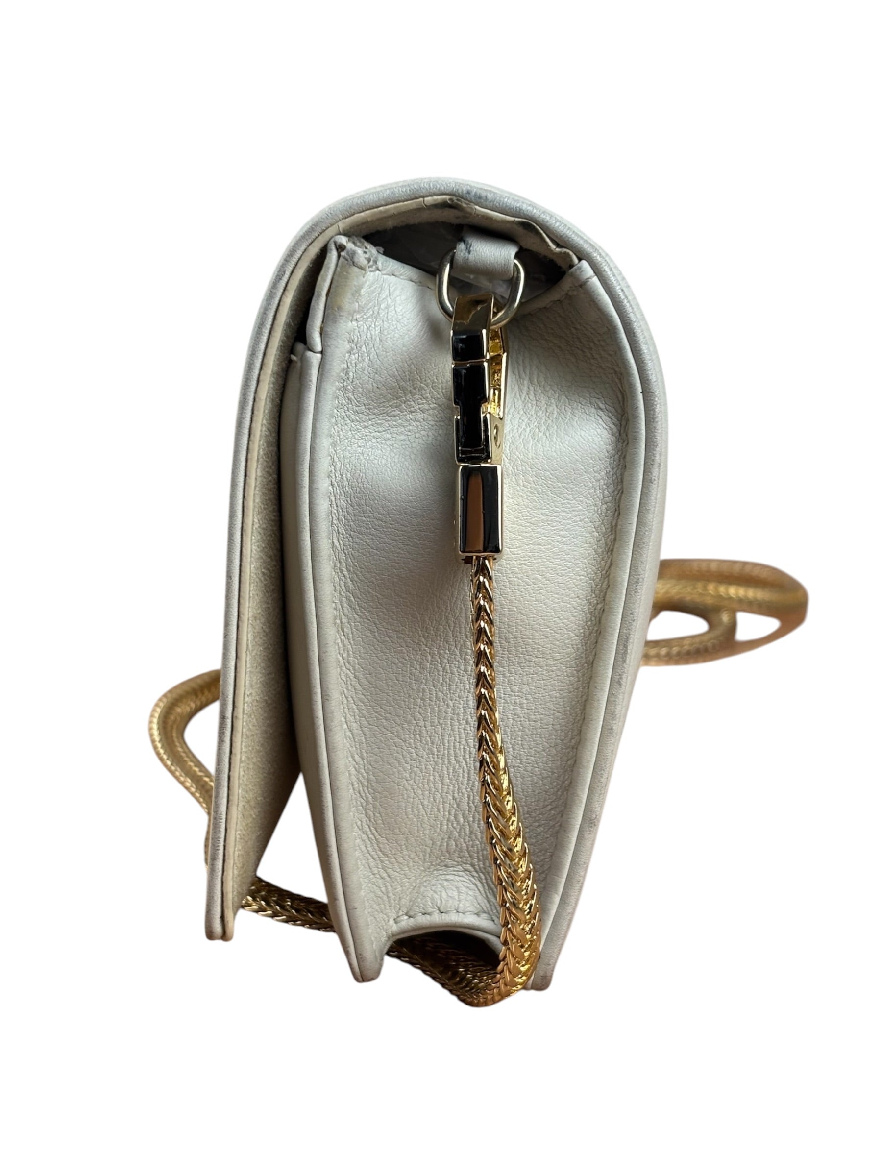 Christian Dior White Leather Amour Chain Wallet Replacement Chain