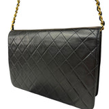 Chanel Balck Quilted Lambskin Square Flap 1991