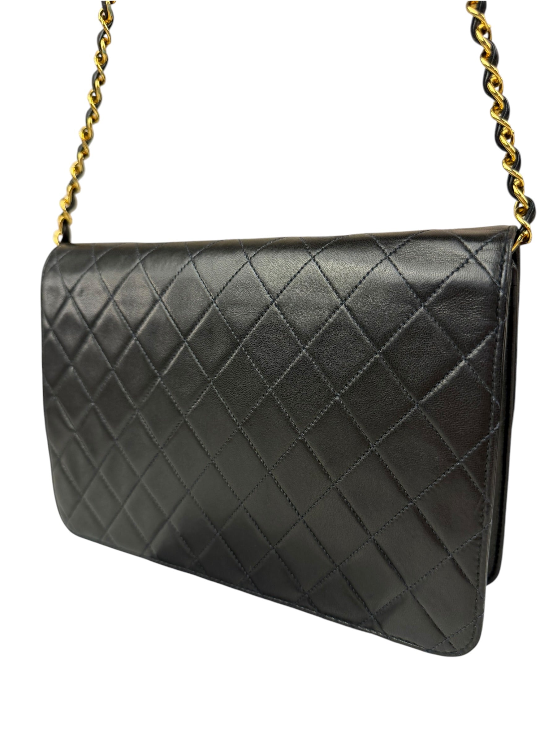 Chanel Balck Quilted Lambskin Square Flap 1991