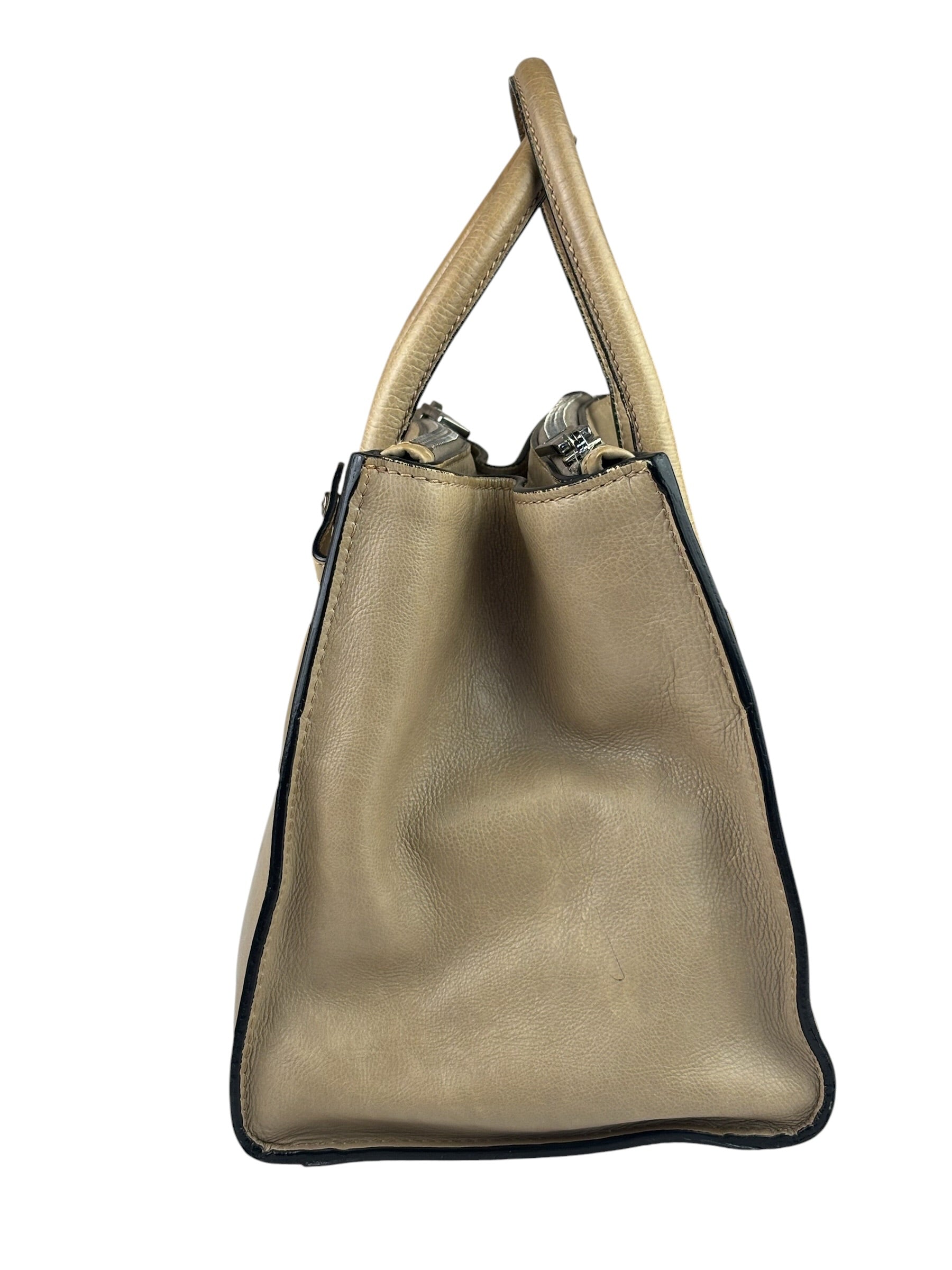 Prada Beige Glace Calf Twin Tote