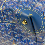 Goyard Blue Leather Goyardine Coated Canvas Shoulder Bag