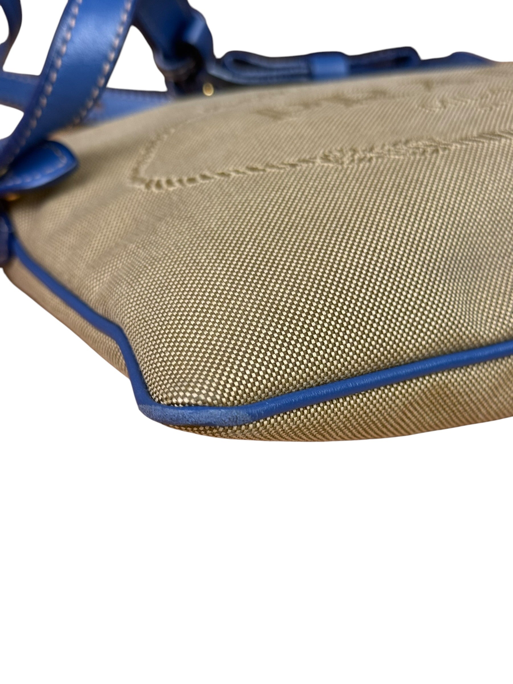 Prada Beige/Blue Jacquard Crossbody Bag