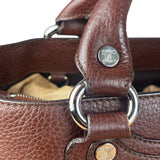 Celine Brown Pebbled Leather Boogie Handbag