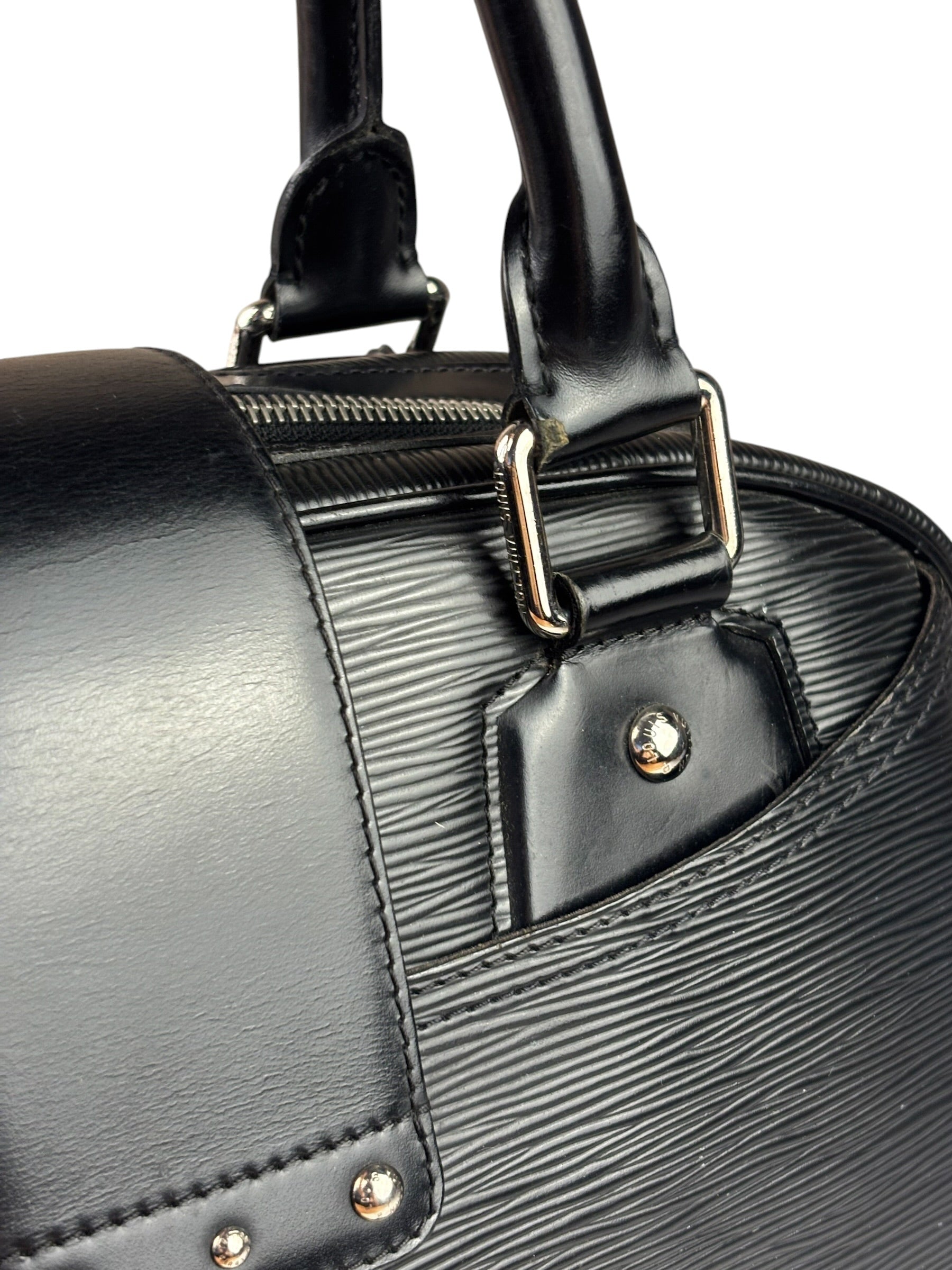 Louis Vuitton Black Epi Leather Montaigne Bowling Handbag