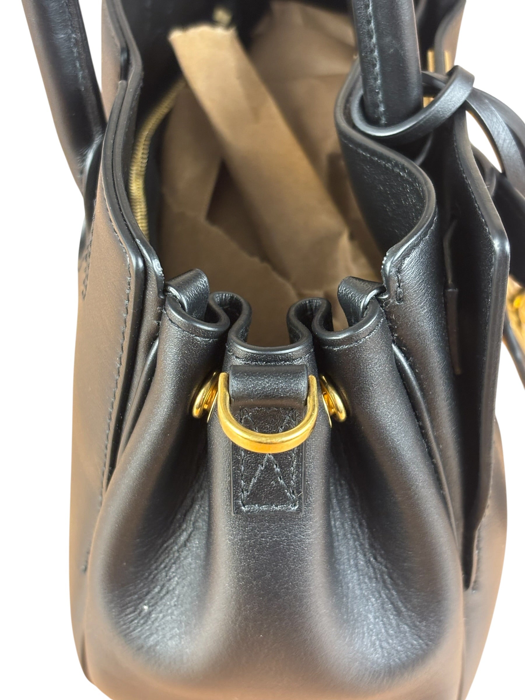 Balenciaga Black Leather Mini Bel Air Carry All Two-Way Bag