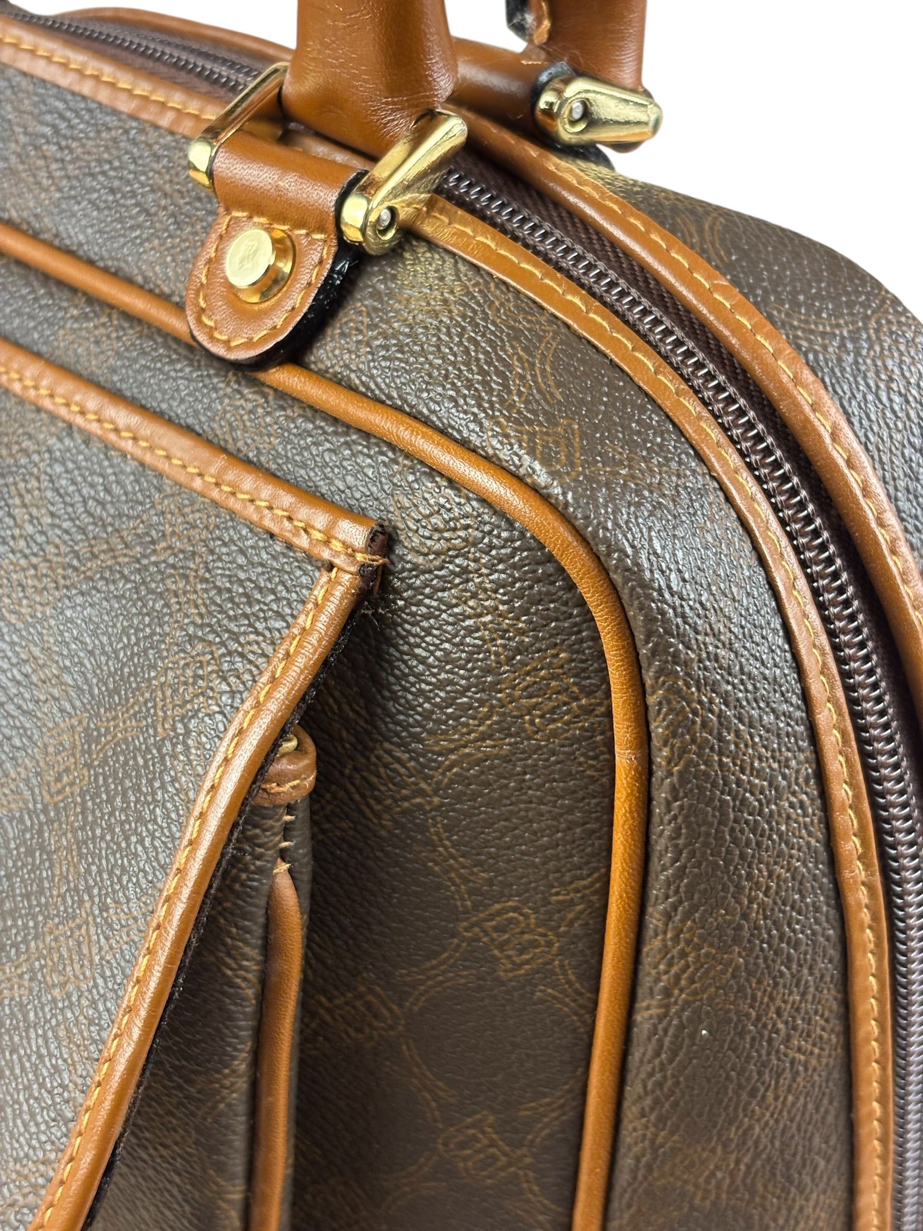 Bally Vintage Leather Coated Monogram Handbag