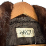 Vintage Brown Chevron Mink Fur Coat