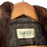 Vintage Brown Chevron Mink Fur Coat