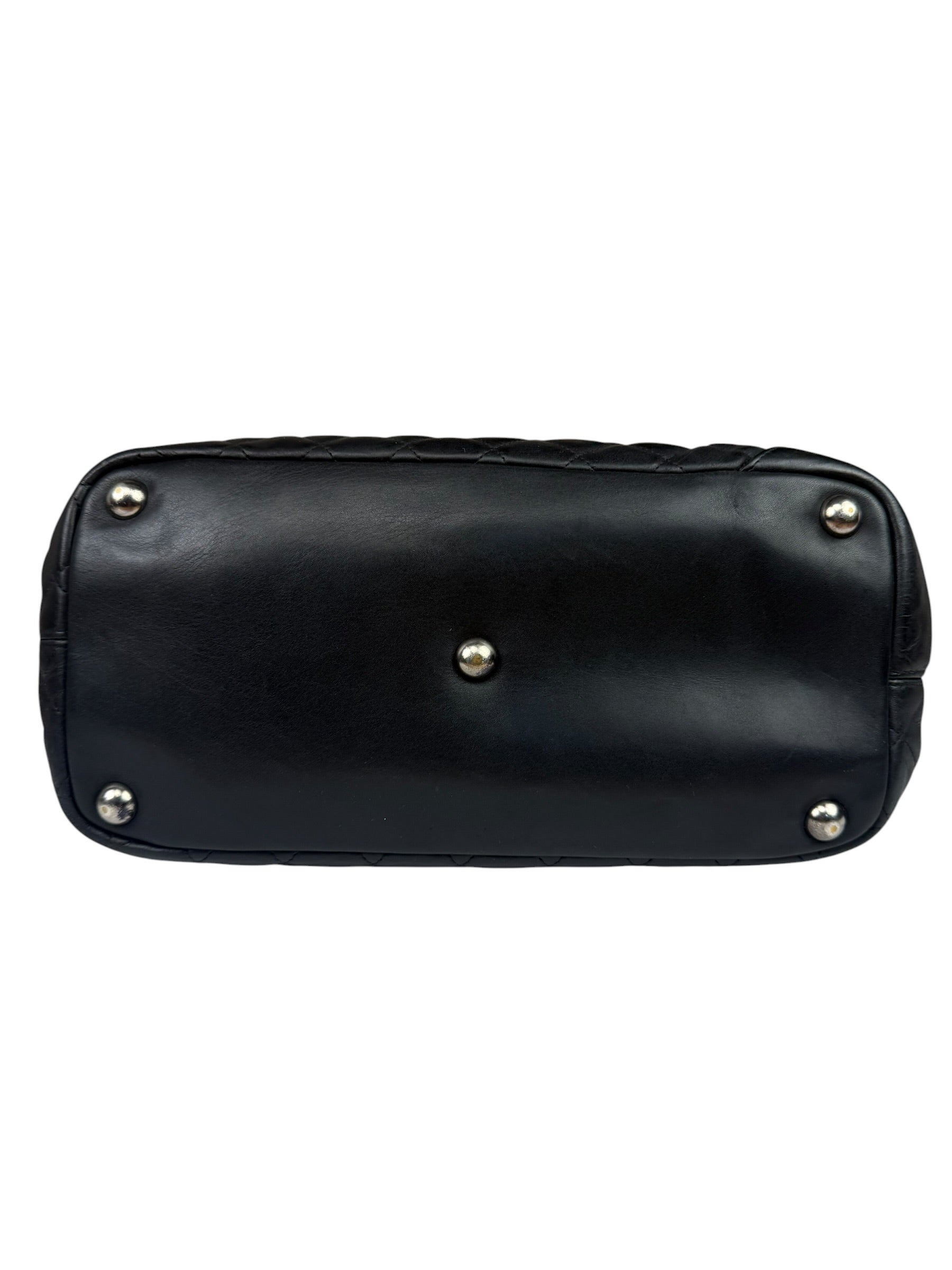 Chanel Black Quilted Leather Ligne Cambon Tote Bag 2004