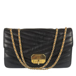 Chanel Black Leather Medium Gabrielle Flap Bag 2011