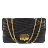 Chanel Black Leather Medium Gabrielle Flap Bag 2011