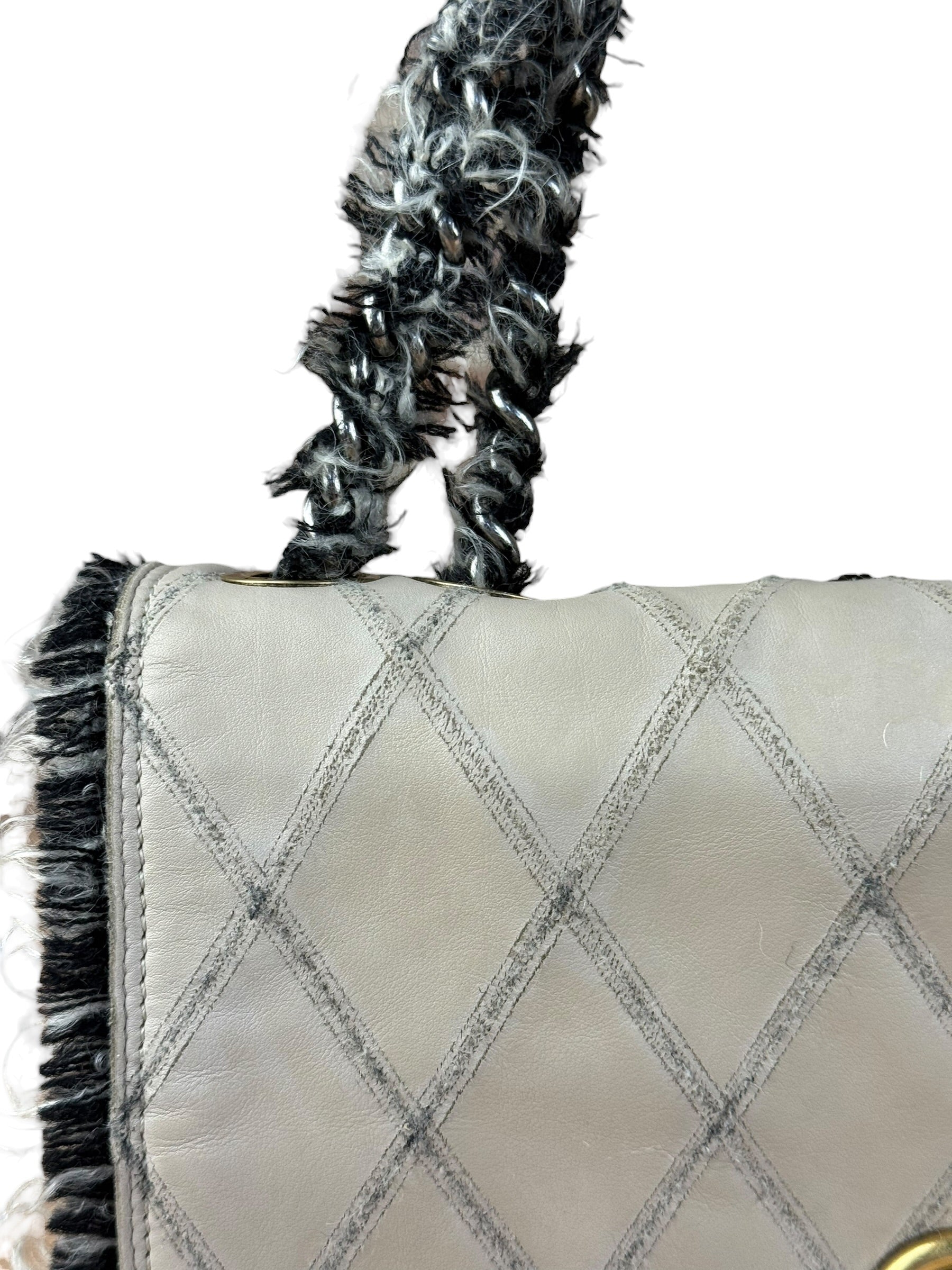 Chanel Tweedy Quilted Leather Fringe Flap Bag 2011