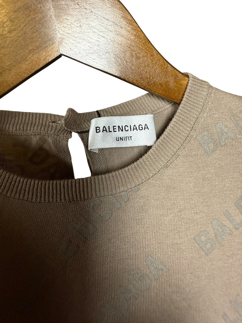 Balenciaga All Over Logo Short Sleeve Top