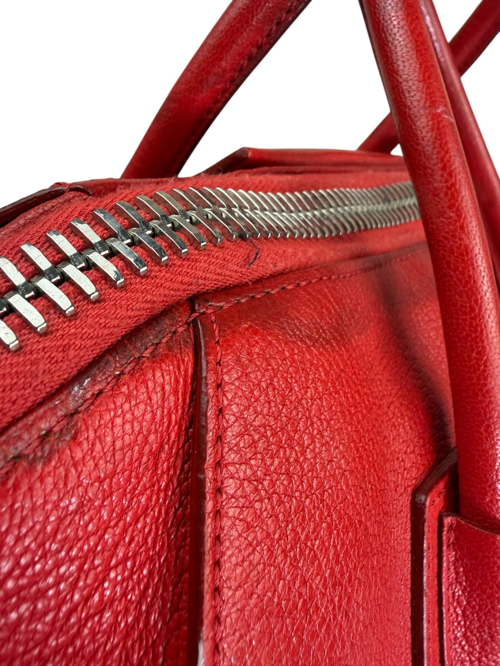 Givenchy Red Glazed Leather Medium Antigona Two-Way Bag