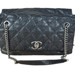 Chanel Black Leather Paris Moscow Flap/Chain Shoulder Bag 2005