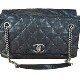 Chanel Black Leather Paris Moscow Flap/Chain Shoulder Bag 2005