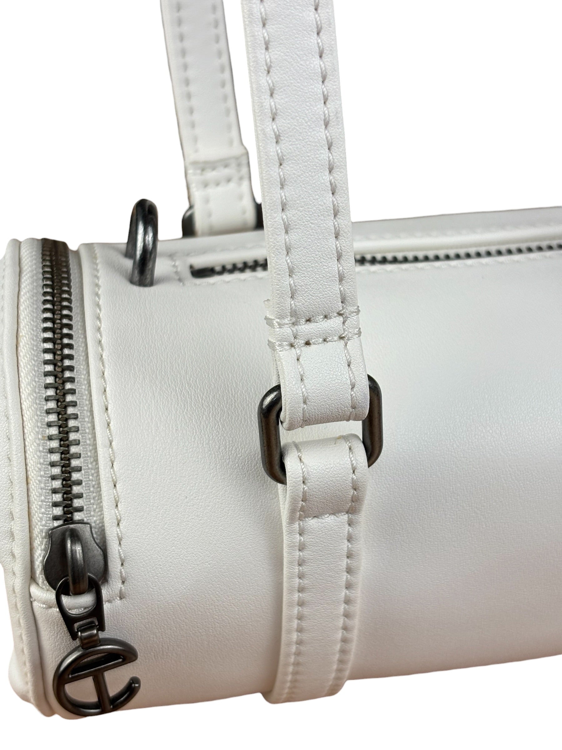 Telfar White Leather Duffle Two-Way Bag