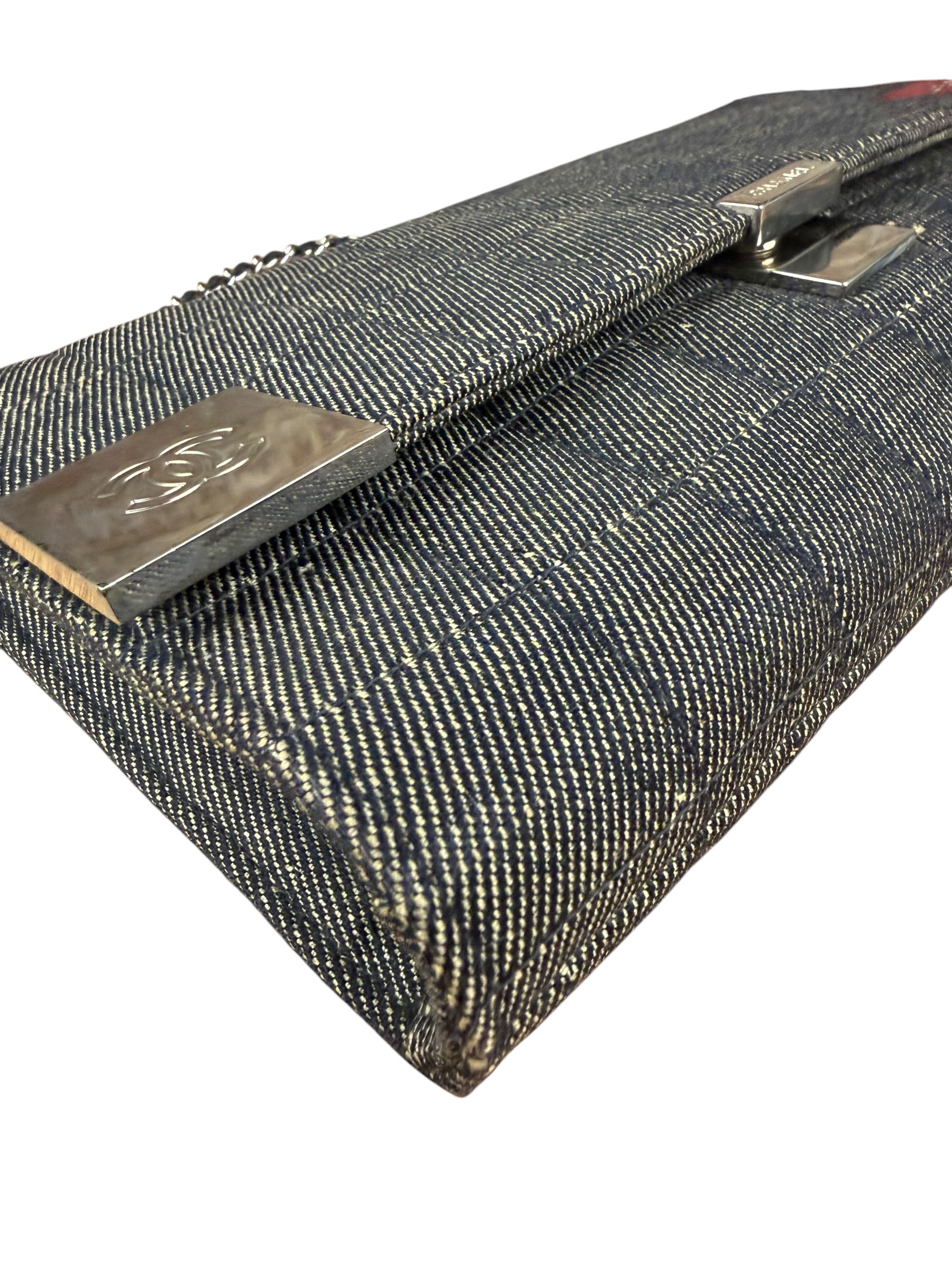 Chanel Denim Chocolate Bar Chain Flap Bag 2002