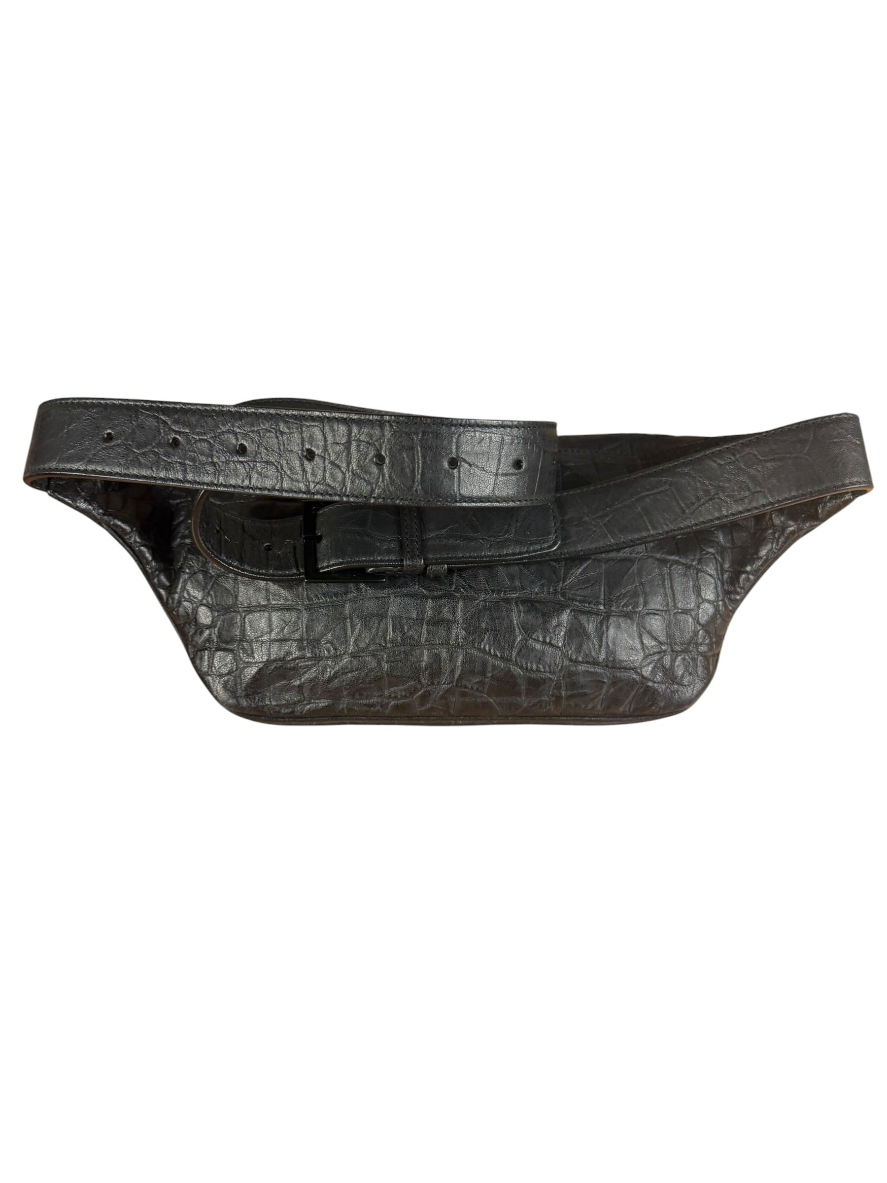 Saint Laurent Crocodile Embossed Marsupio Belt Bag