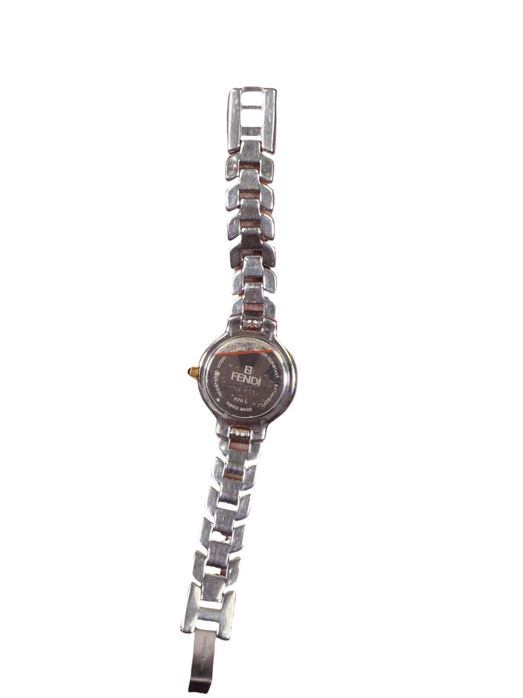 Fendi 920L 2Tone White Dial Red Hand