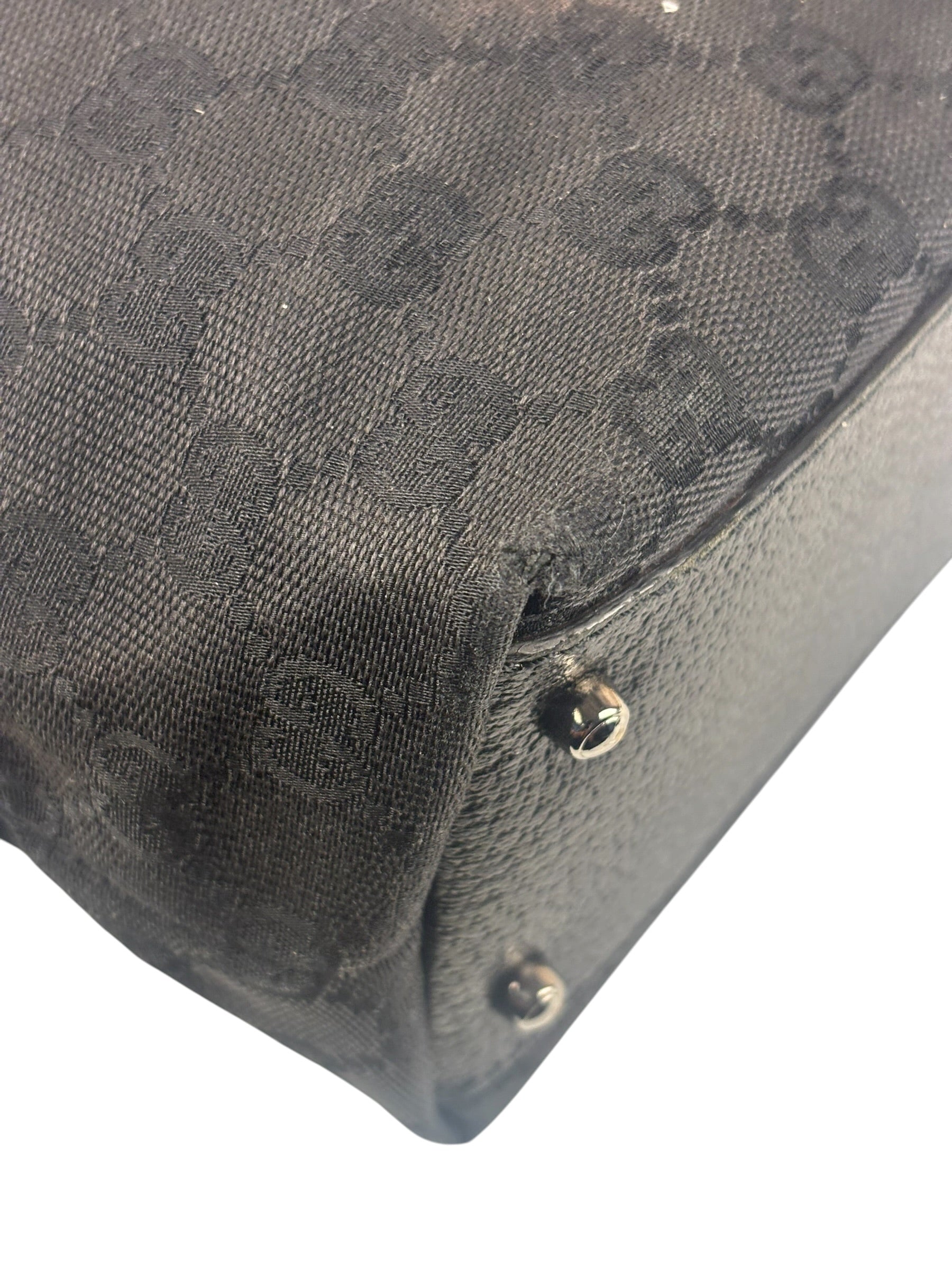Gucci Black GG Canvas Monogram Hand Bag