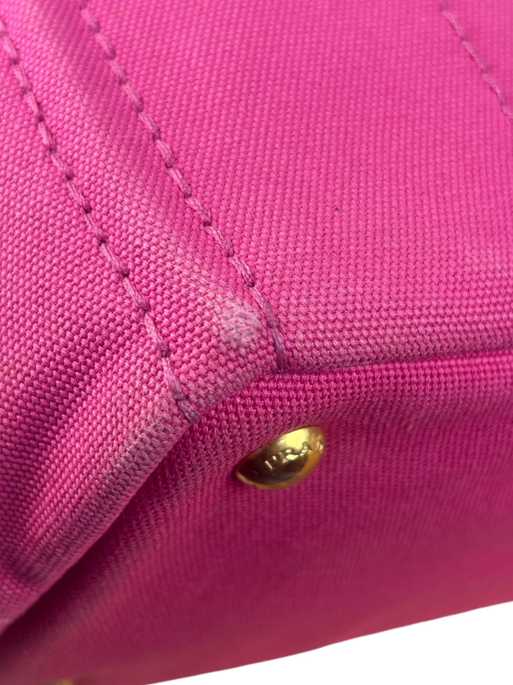 Prada Pink Canvas Canapa Hand Bag