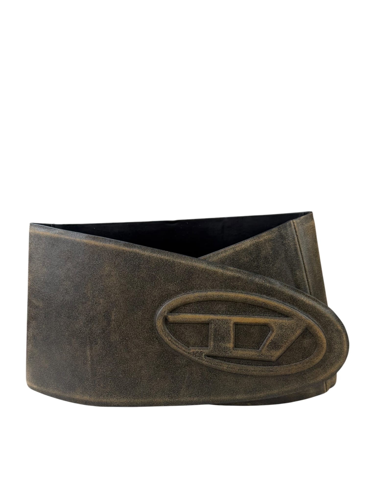 Diesel Brown/Black Leather B-Berny Belt Skirt