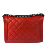 Chanel Red Quilted Leather Boy Flap Bag 2010