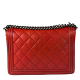 Chanel Red Quilted Leather Boy Flap Bag 2010
